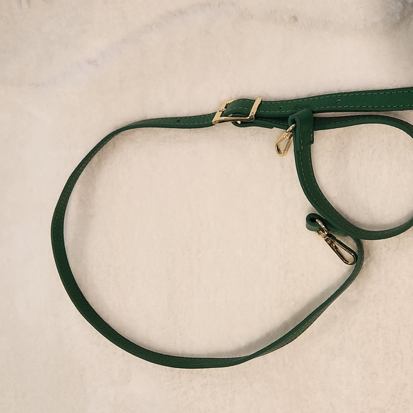 VIOLA CASTELLANI Italian Leather Handbag Tote Green Womens NWT - Picture 12 of 15